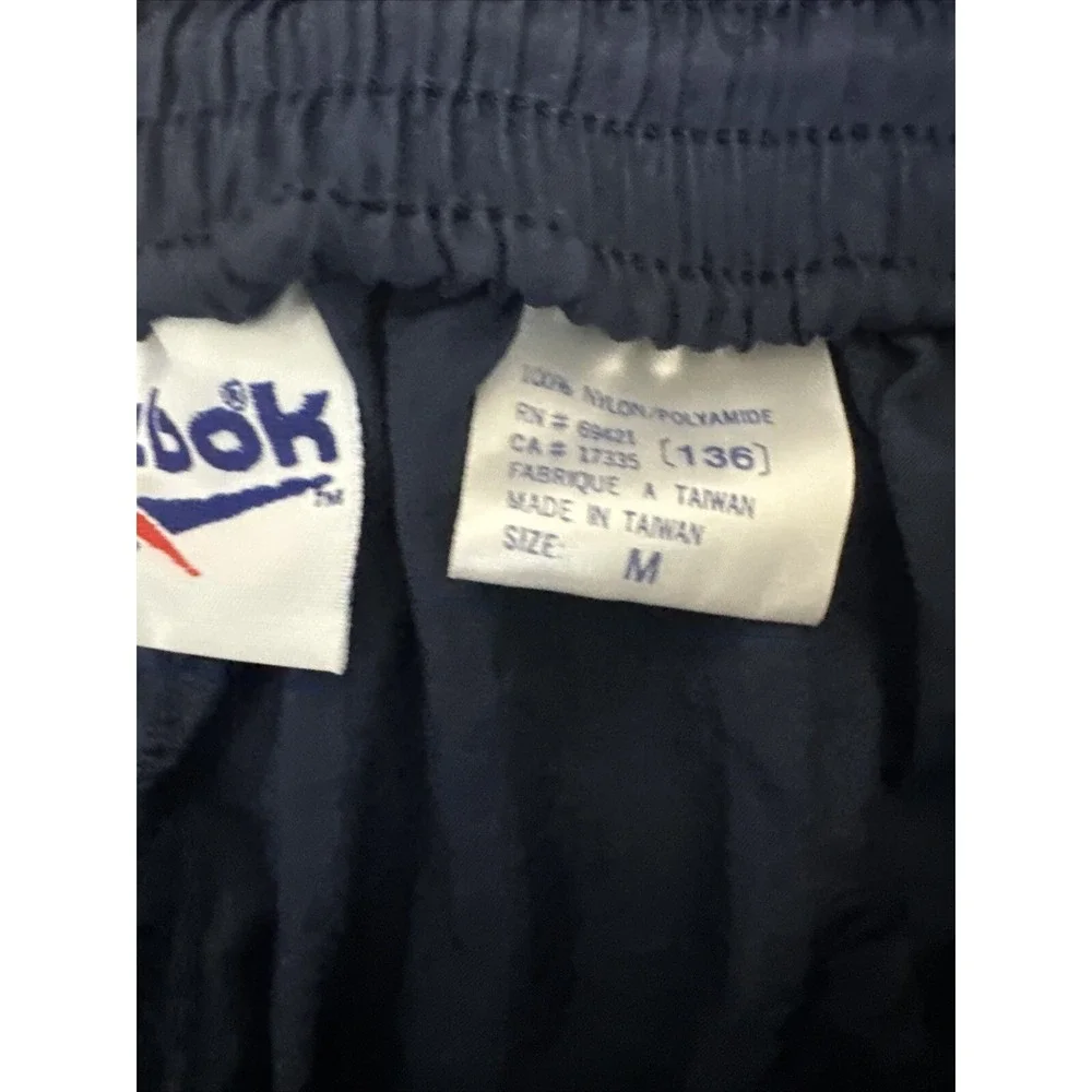 Vintage Reebok Pants Mens Medium Blue Windbreaker Track Soccer 90s Deadstock